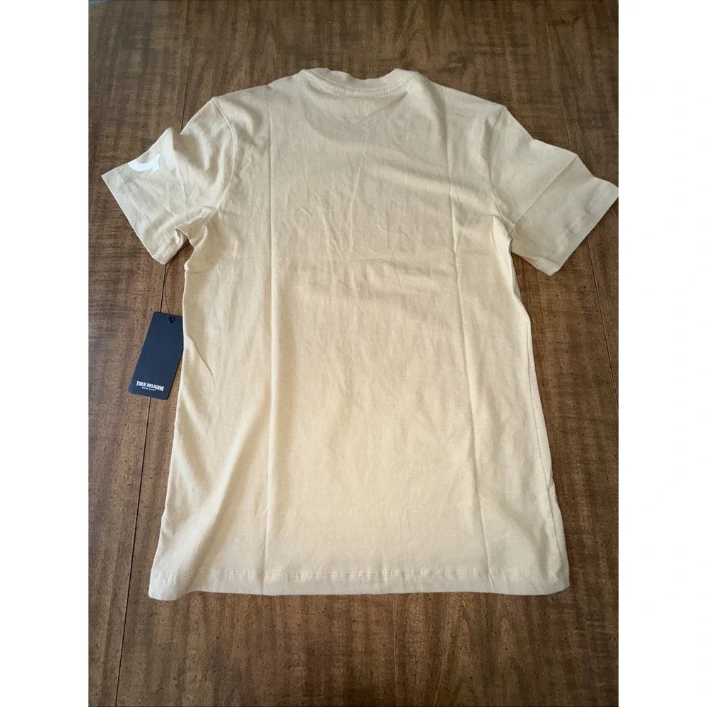True Religion Tan True Crystal Face‎ SS Tee Men's Small Short Sleeve T-Shirt $59